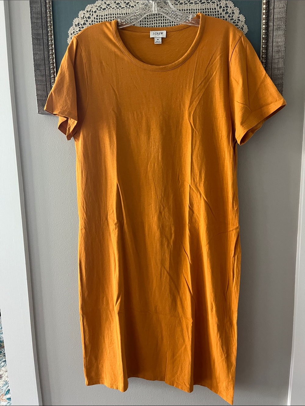 J. Crew Short Sleeve Tee Dress in Mustard